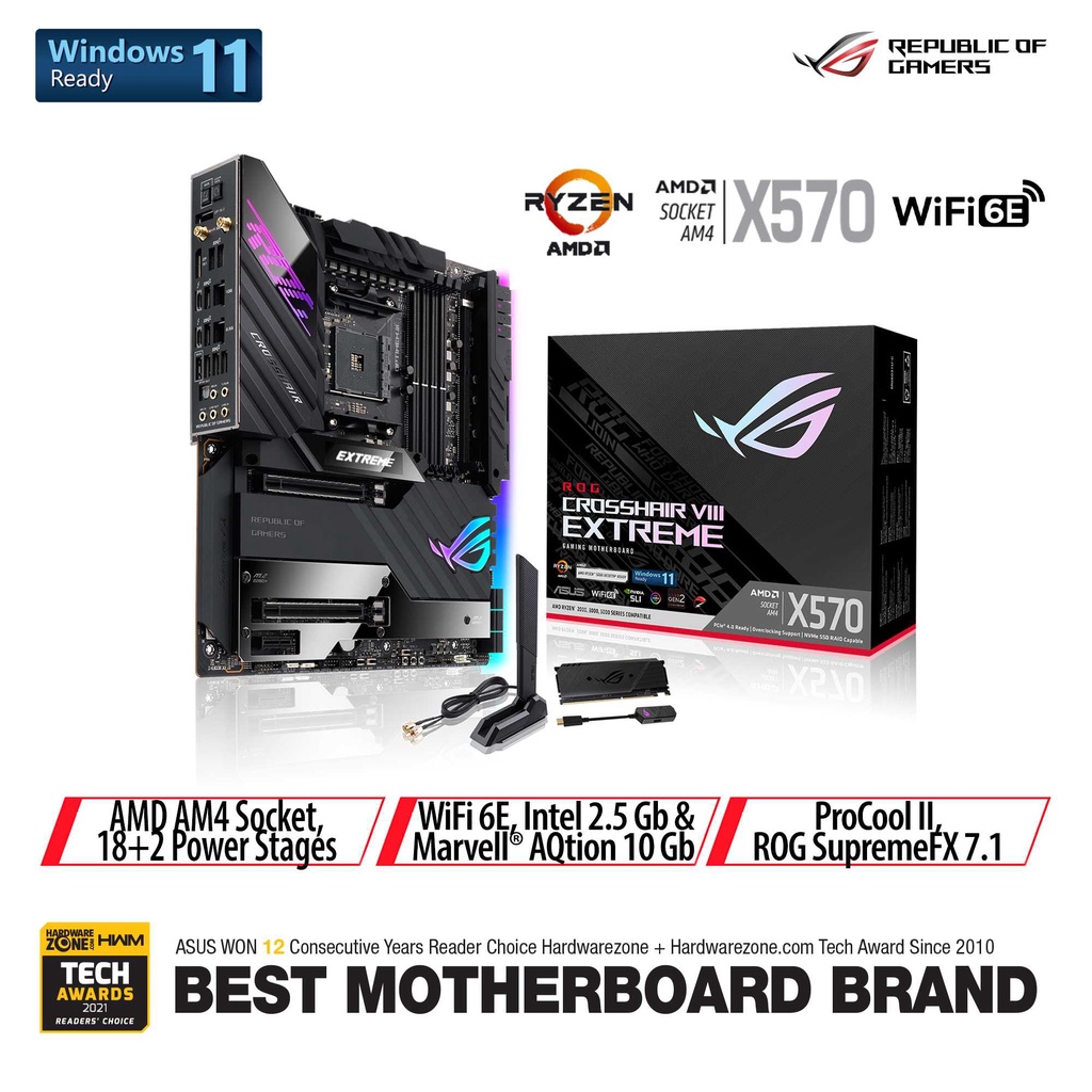 ASUS ROG CROSSHAIR VIII EXTREME - AMD Motherboard Socket AM4