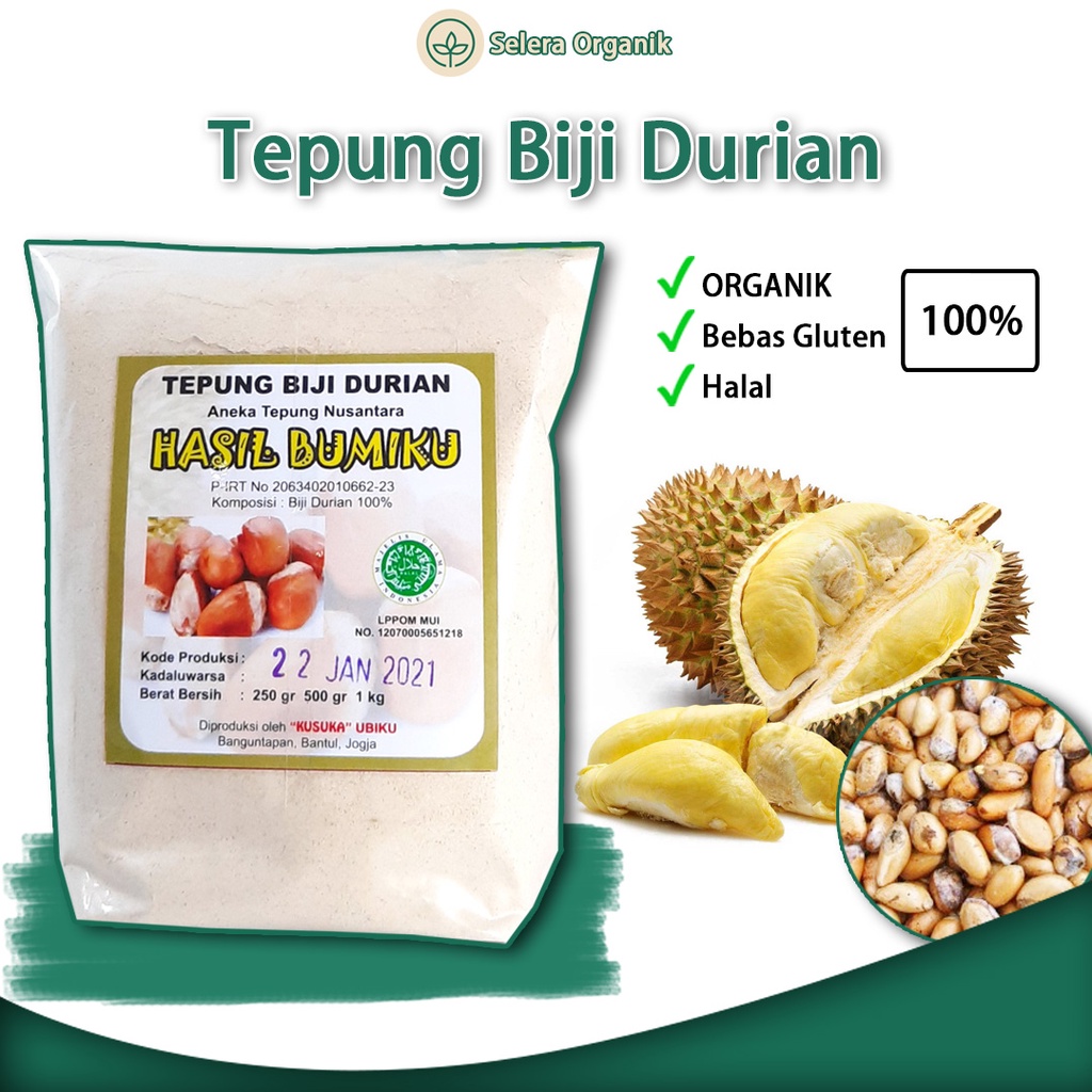 

Tepung Biji Durian (1kg) Organik Gluten Free | Selera Organik Jogja - 1kg