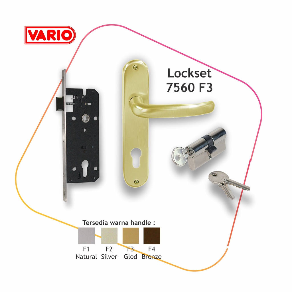 Lockset Vario 7560-F2/Handle PintuRumah/gagang pintu/Kunci Pintu Kayu