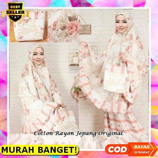 Mukena Dewasa Lesti Motif Renda Brukat Mewah Terbaru Bahan Katun Mikro Mukena Dewasa Katun Jepang Or