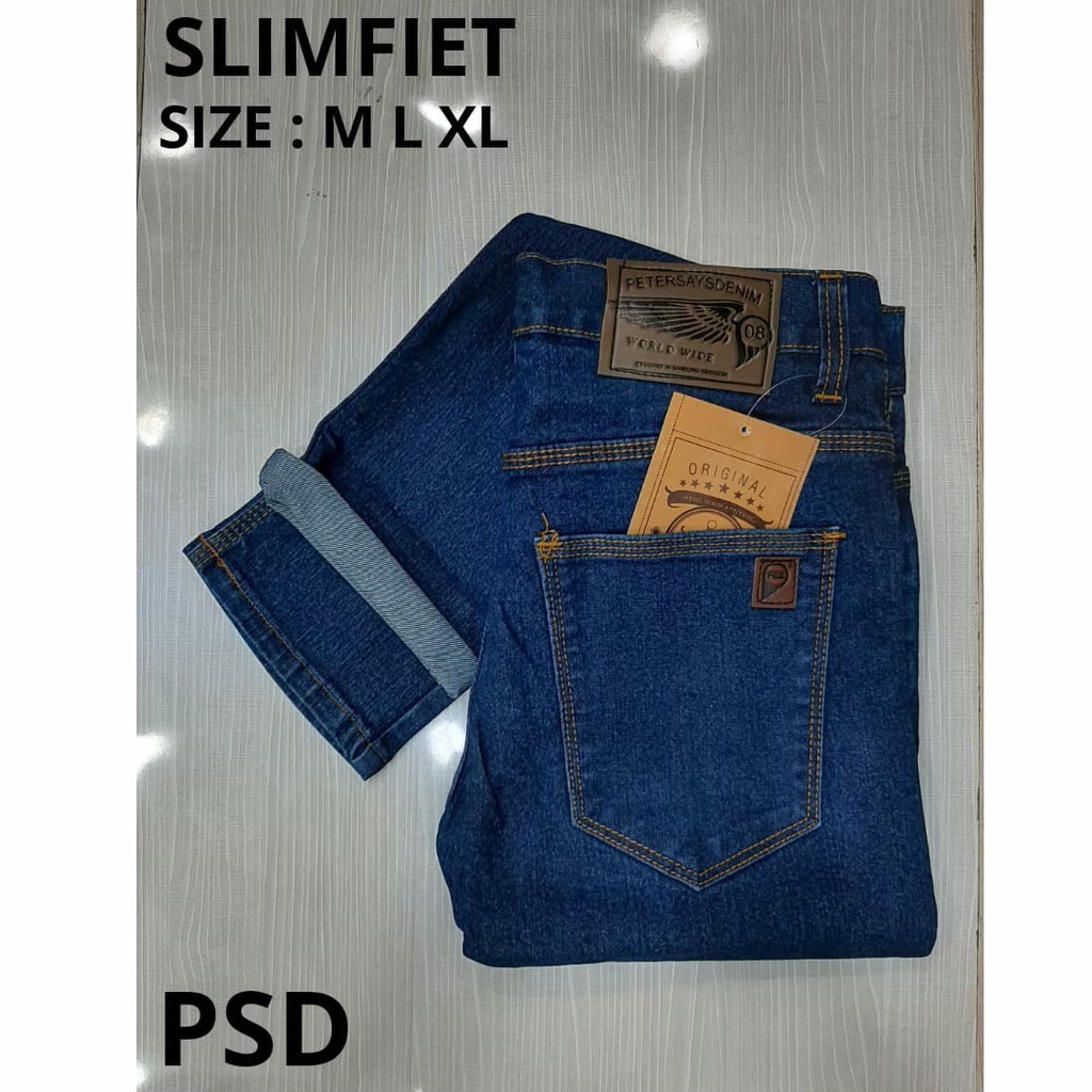 CELANA PSD PETER SAYS DENIM JEANS BIRU PENSIL SLIMFIT