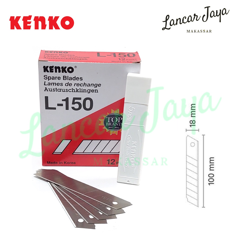 

[1 BOX =12tube X 5pcs] Isi Pisau Cutter KENKO L-150 Cutter Spare Blade