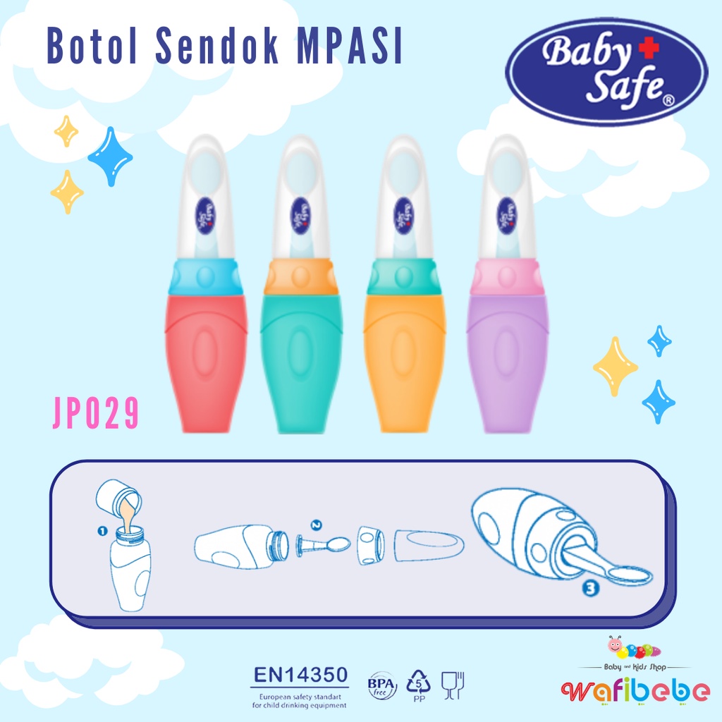 Baby Safe Botol Sendok Makan Bayi MPASI Bottle Spoon Soft Squeeze Babysafe