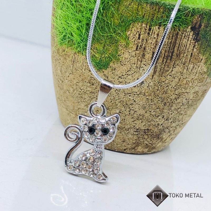 COD✔️KALUNG RHODIUM + LIONTIN MODEL TERBARU Untuk Wanita [TOKO METAL]