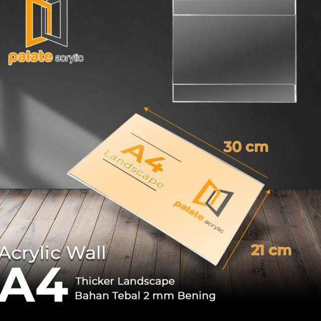 

™ akrilik wall A4 / acrylik / thicker / akrilik dinding brosur landscape ✦