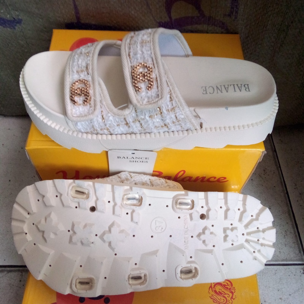 Sandal Wanita Kekinian ban 2 Wadges // Sandal import 238