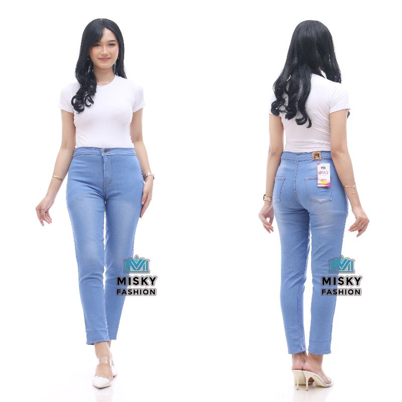 Celana highwaist jeans wanita pinggang tinggi/HW jeans wanita/Levis Jeans wanita kekinian/MISKY FASHION