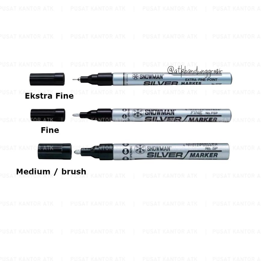 

Spidol Snowman Paint Marker Warna Silver ( Ekstra Fine, Fine, Medium )Satuan Pewarna Mewarnai