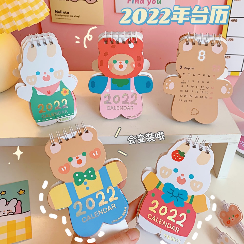 Kalender Meja Aesthetic Tahun 2022 Lucu Kawaii