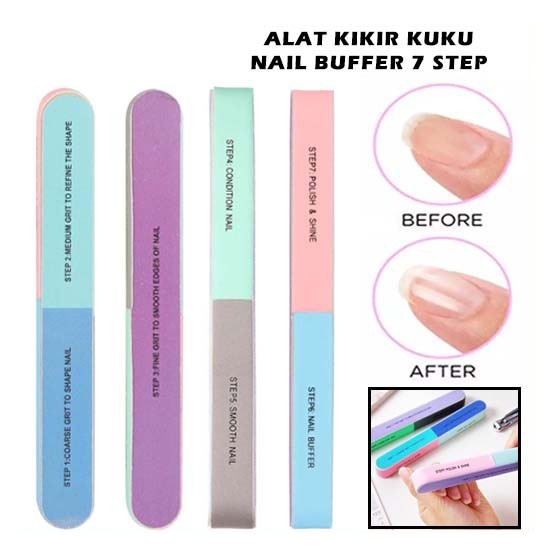 Nail Buffer 7 Sisi Kikir Pengasahan Pengilap Pengasah Asahan Kuku Manicure Manikur / NAIL BUFFER 7 STEPS / ALAT PENGHALUS KUKU AMPLAS KIKIR NAIL ART MANICURE PEDICURE PERAWATAN