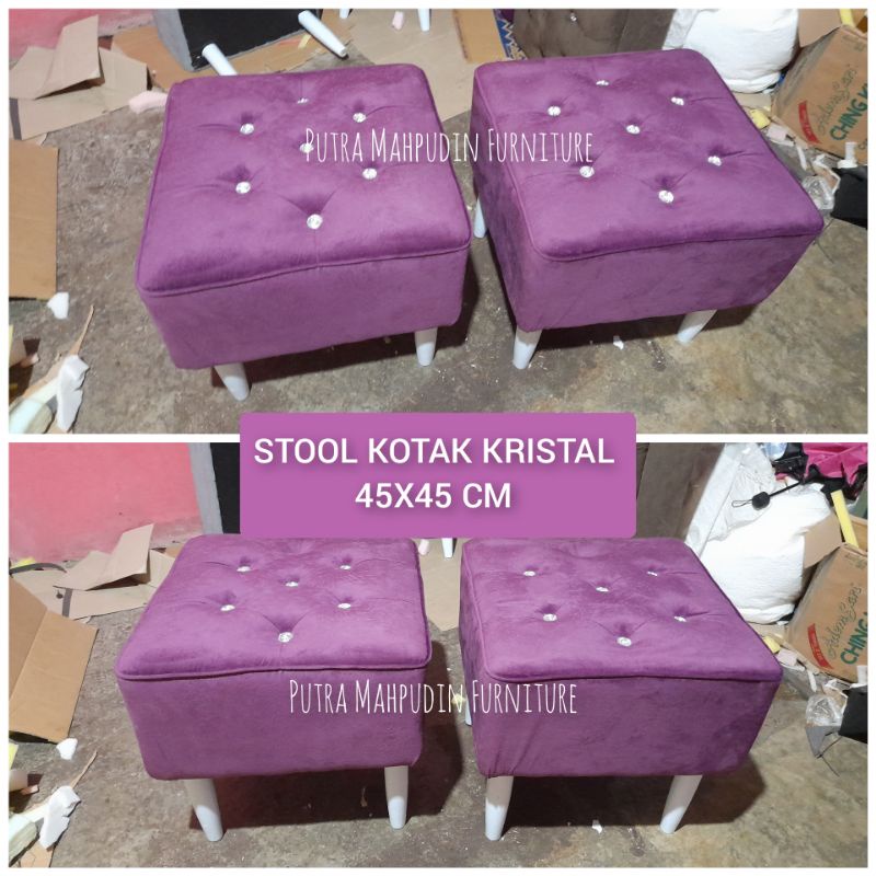 Sofa Mini Stool Kotak kancing Kristal BENCH