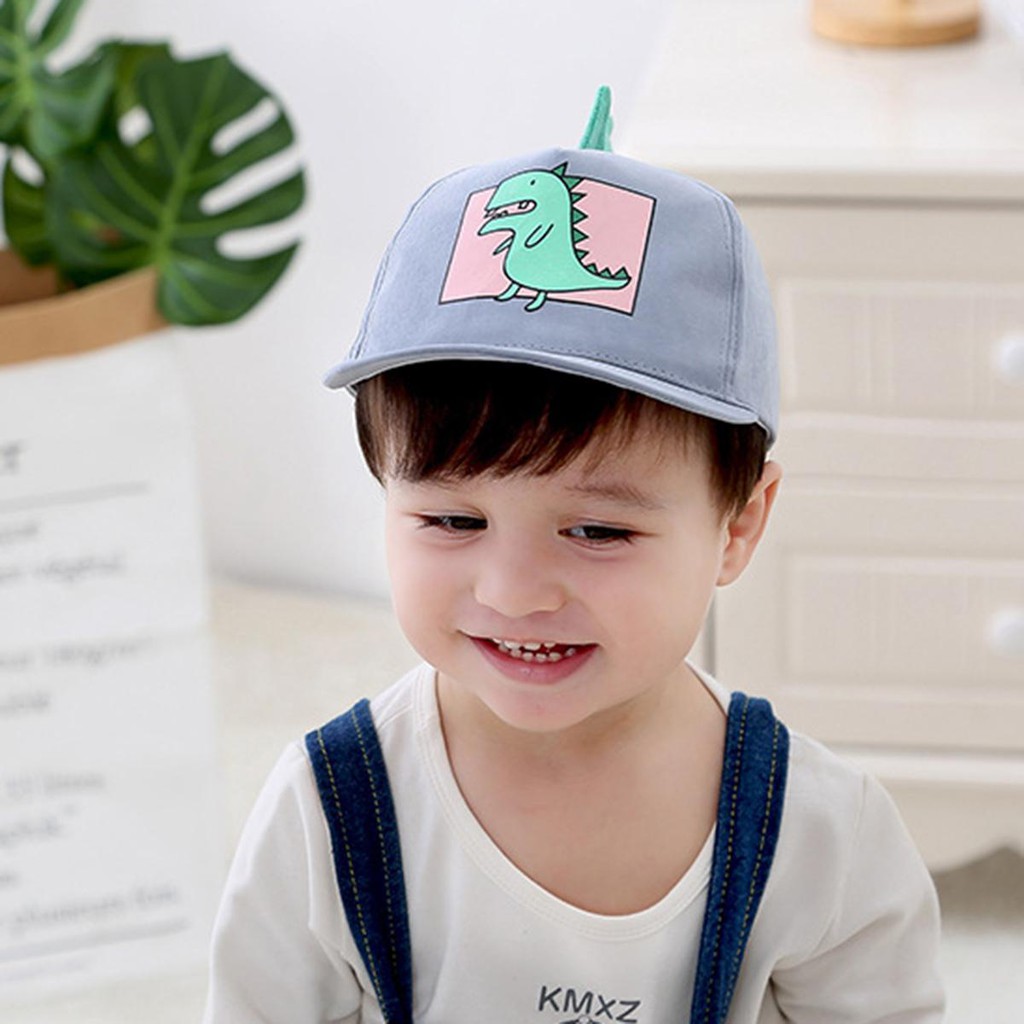 Bisa COD Real Pict Topi Baseball Anak Laki-laki / Perempuan Gambar Dinosaurus Import HT06