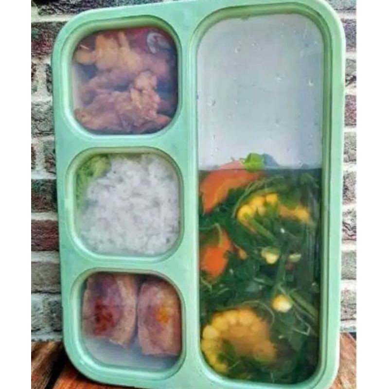 Tempat Makan Anti Tumpah 4 Sekat Bento