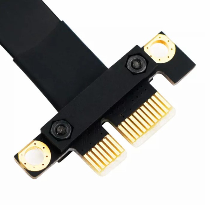 PCIE X1 elbow riser extension kabel pemanjang 180 degree siku 20cm