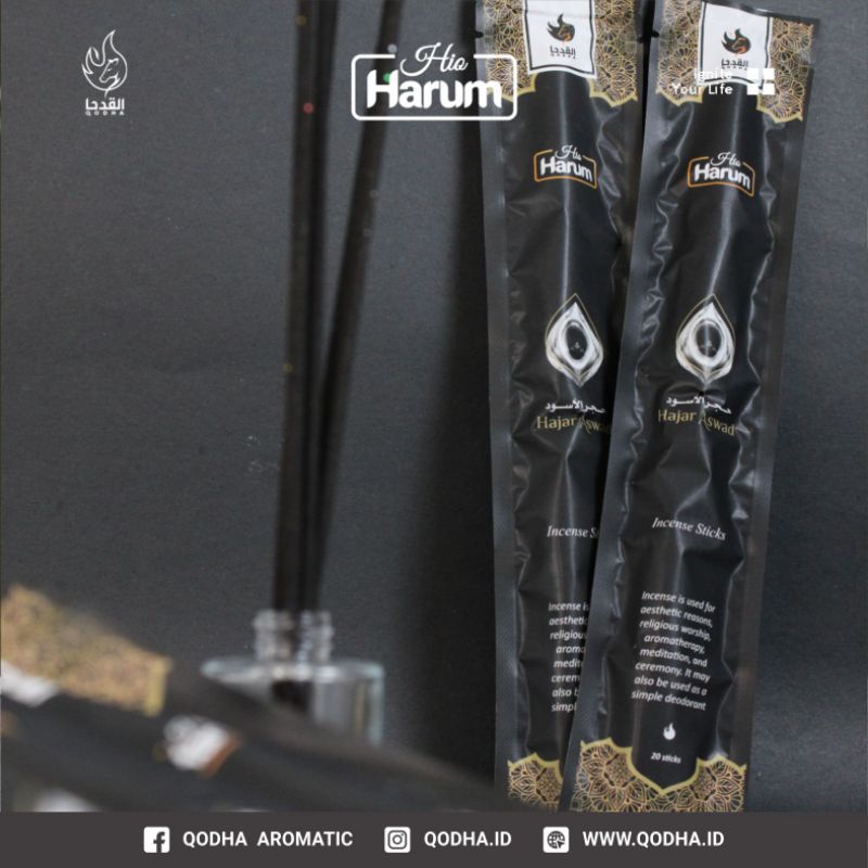 Bukhur Buhur Dupa Lidi Stick Aromaterapi QODHA Hio Harum Isi 20 Sticks Aroma HAJAR ASWAD