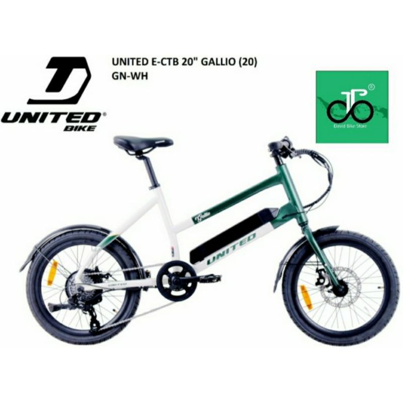 Sepeda minivelo Ebike United Gallio TERBARU listrik