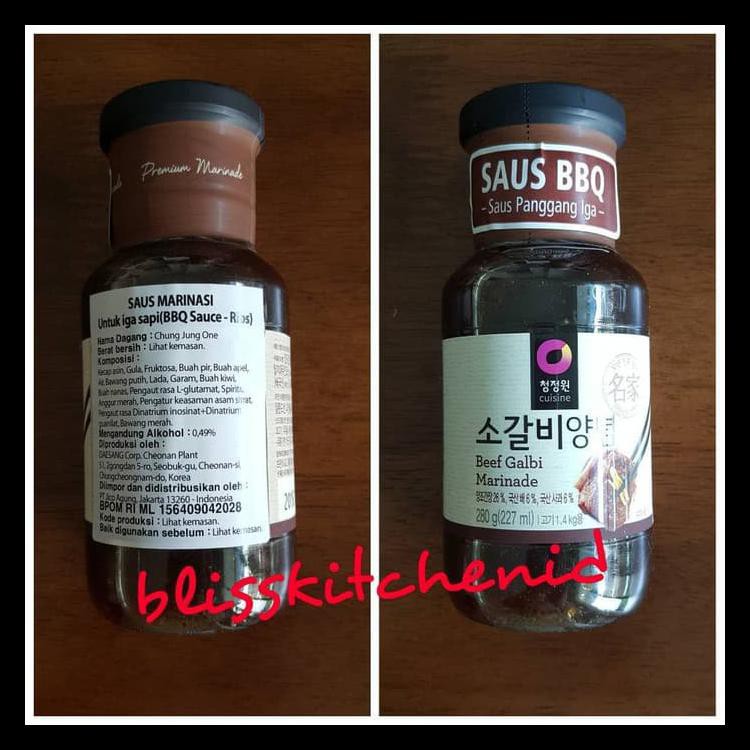 

Bumbu Marinade Beef Short Rib Galbi / Kalbi Sauce Chung Jung One 280Gr Promo