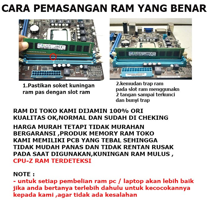 RAM MEMORY PC KOMPUTER DDR3 4GB PC 10600 12800 HYPER X
