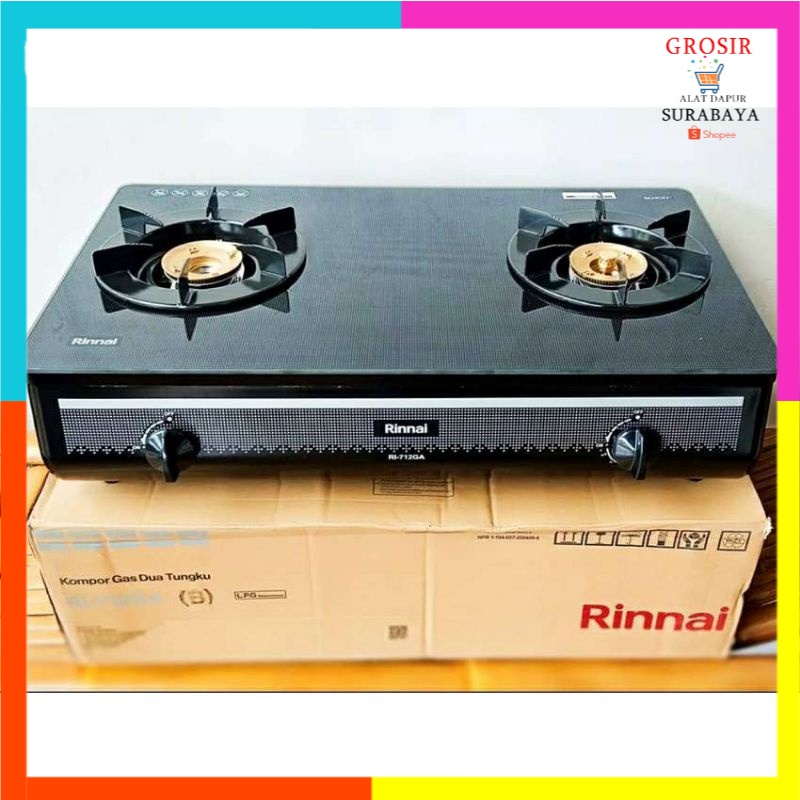 Jual Kompor Gas Rinnai Ri 712ga B Kompor Gas Rinnai 2 Tungku Ri 712 Ga W Shopee Indonesia