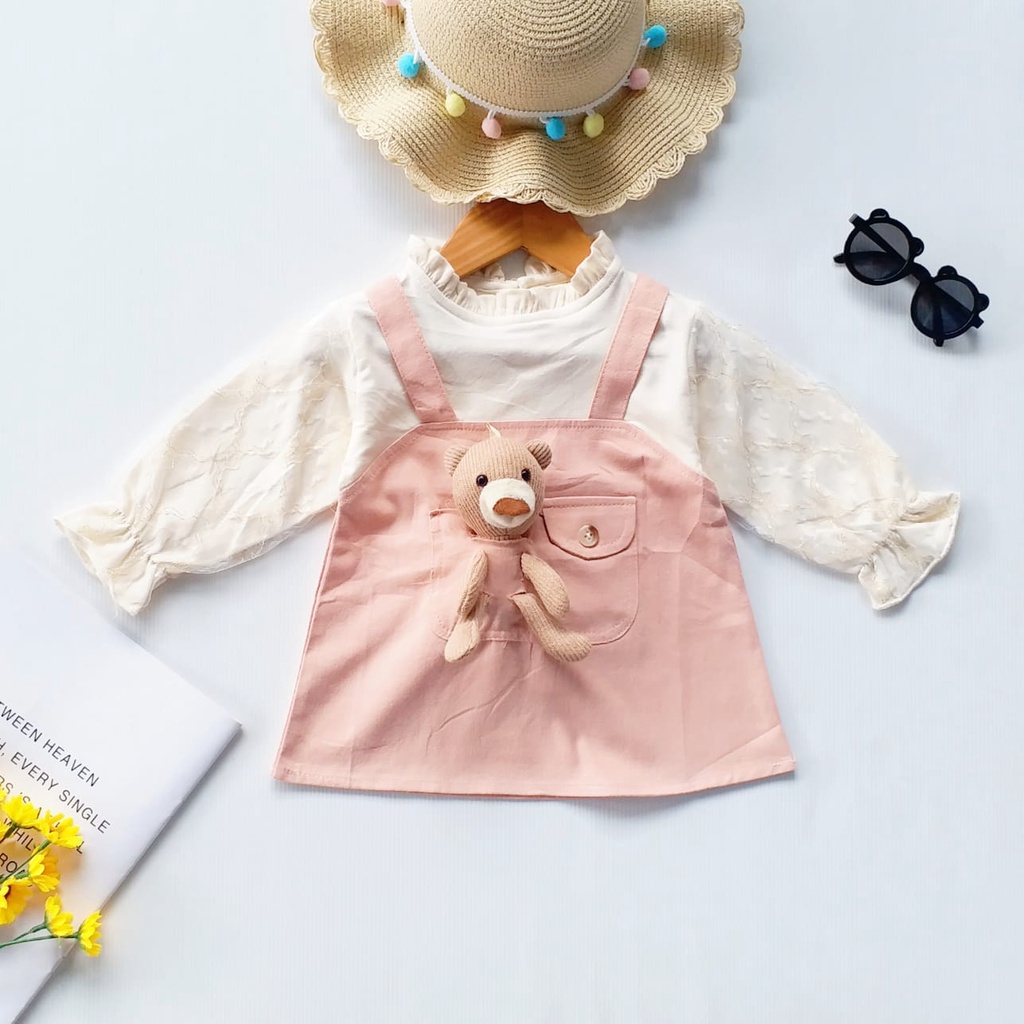 LittleAaron DRESS ROXY BEAR 6115 EBV Baju Dress Anak Perempuan Import