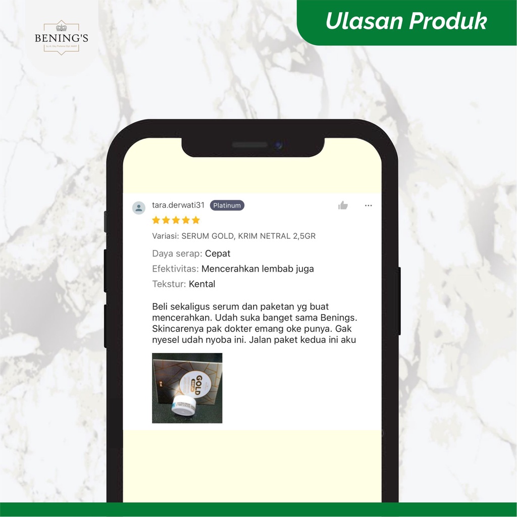 BENINGS GOLD SERUM PENCERAH WAJAH DR OKY PRATAMA / SERUM BENING SKINCARE-4