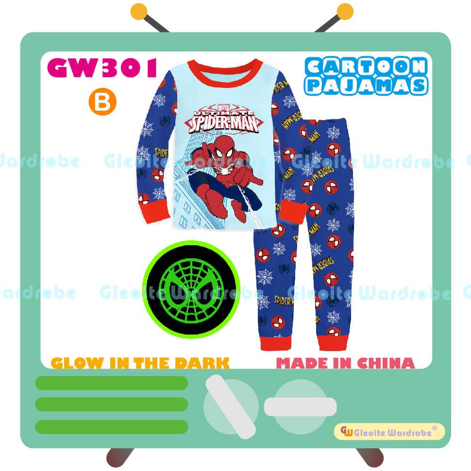 GW301 PIYAMA ANAK GLOW IN THE DARK