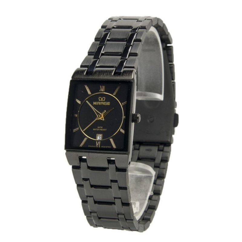 JAM TANGAN WANITA MIRAGE ORIGINAL FULL BLACK WATER PROFF_JAM TANGAN CEWEK STAINLIS STEL_JAM TANGAN CEWEK RANTAI HITAM MIRAGE FREE BOX DAN BATRAI_JAM TANGAN MIRAGE PETAK PERSEGI_JAM TANGAN KASUAL WANITA SPORT_JAM TANGAN WANITA MEWAH ELEGAN ANTI AIR