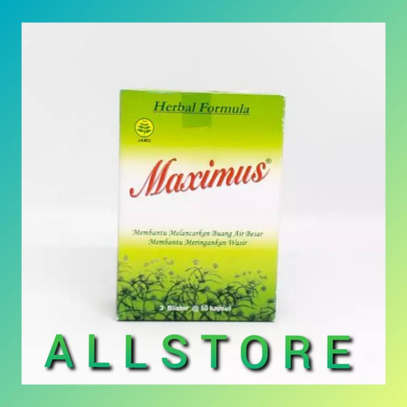 Maximus 3 Blister @ 10 Kapsul / Obat Herbal / Dietary Herbal /  Melancarkam BAB