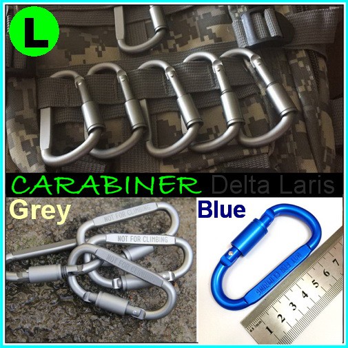Carabiner Aluminium Gantungan kunci di Backpack Outdoor Travelling Multifungsi