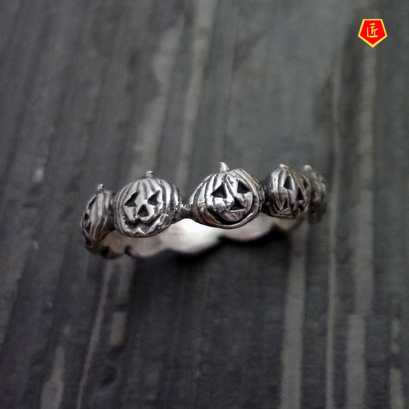 [Ready Stock]Creative Personality 925 Silver Pumpkin Ring