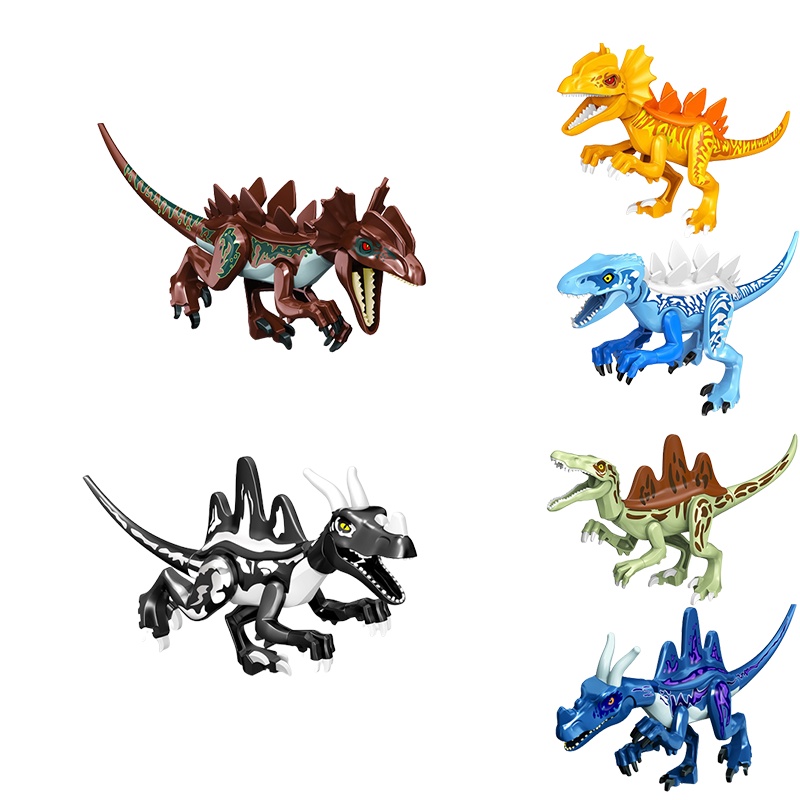 Jurassic Building Blocks World Dinosaurs Figures Bricks Baryonyx Tyrannosaurus Rex Indominus Rex I-Rex Assemble Kids Toys