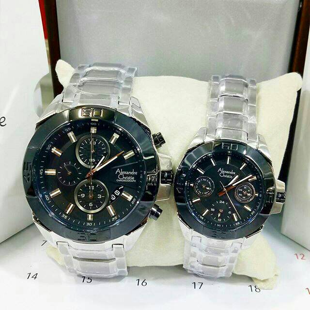Jam Tangan Couple Alexandre Christie AC6224 Original Silver