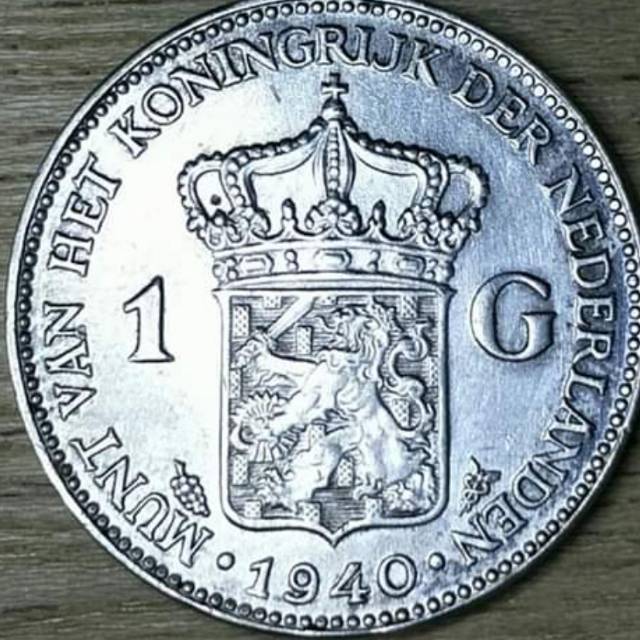 Koin 1 Gulden Wilhelmina 1940 ( tahun langka)
