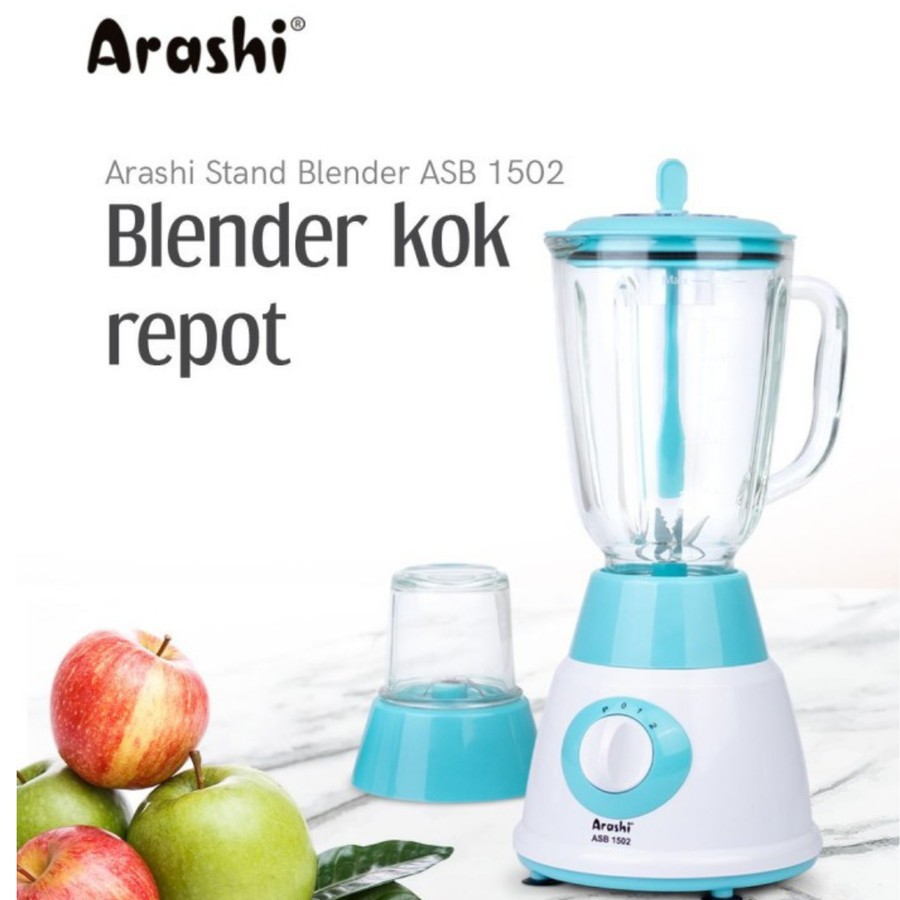 BLENDER KACA ARASHI ASB 1502 + GLINDER BLENDER KACA 1.5 L BLENDER 2IN1  Blender Elektrik Cocok Untuk