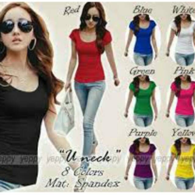 Basic u neck (kaos u neck wanita)