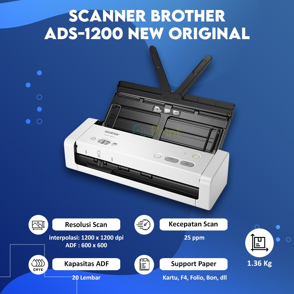 Scanner Brother ADS-1200 New Original, Compact Document Scanner