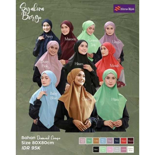 Syakira Bergo Nibras/Hijab Nibras/Bergo NBRS