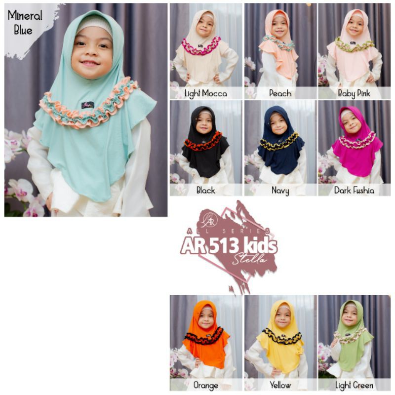 hijab jilbab kerudung bergo anak ArRafi artis Reyna ikatan cinta ori premium AR 513 lucu terbaru