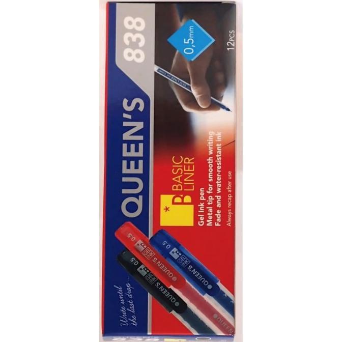 

SALE Faster Ballpoint / pulpen gel queen's 838 0.5mm -12pcs -black and blue/PULPEN GEL/PULPEN LUCU/PULPEN 1 PACK/PENSIL WARNA/PENSIL 2B/PENGHAPUS JOYKO/PENGHAPUS LUCU/RAUTAN PENSIL PUTAR/RAUTAN ELEKTRIK/SPIDOL WARNA/SPIDOL PERMANEN/SPIDOL