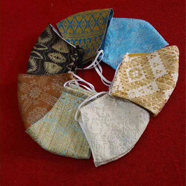 READY Masker Songket 3 Ply Kain Songket Batik Masker Fashion