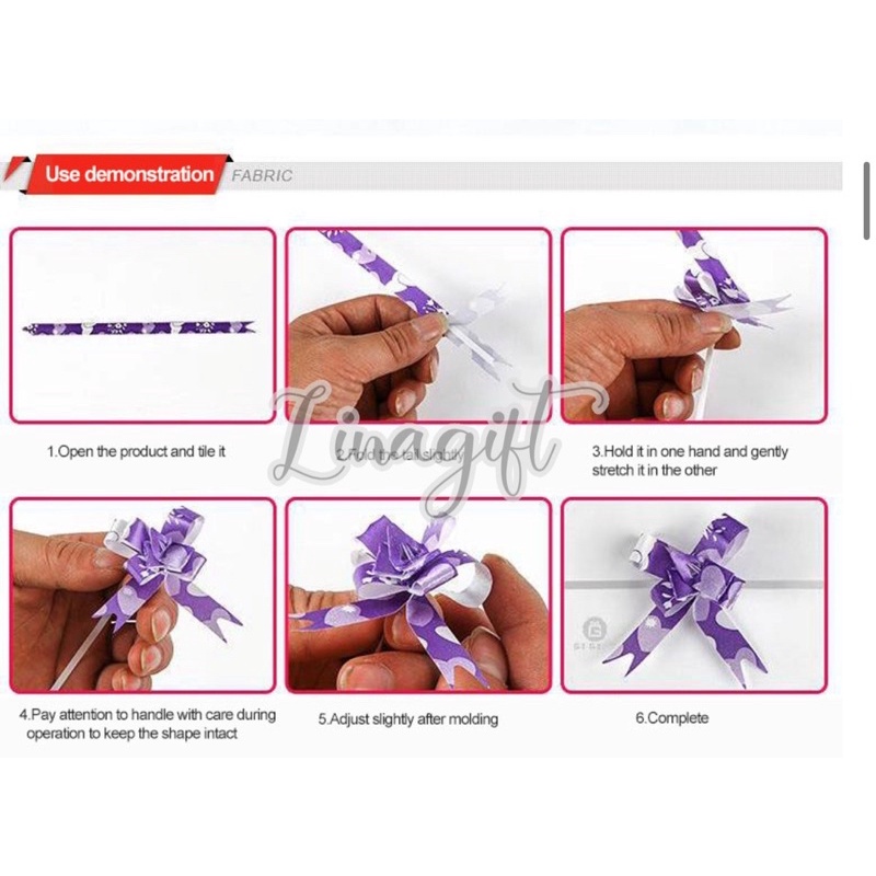 ( Pak 10 Pc ) PITA TARIK JEPANG LIS EMAS - PITA SERUT 26CM 33CM 41CM 48CM / PITA JADI / PITA KADO PLASTIK / HIASAN PARCEL HAMPER - PULL BOW PLASTIC RIBBON