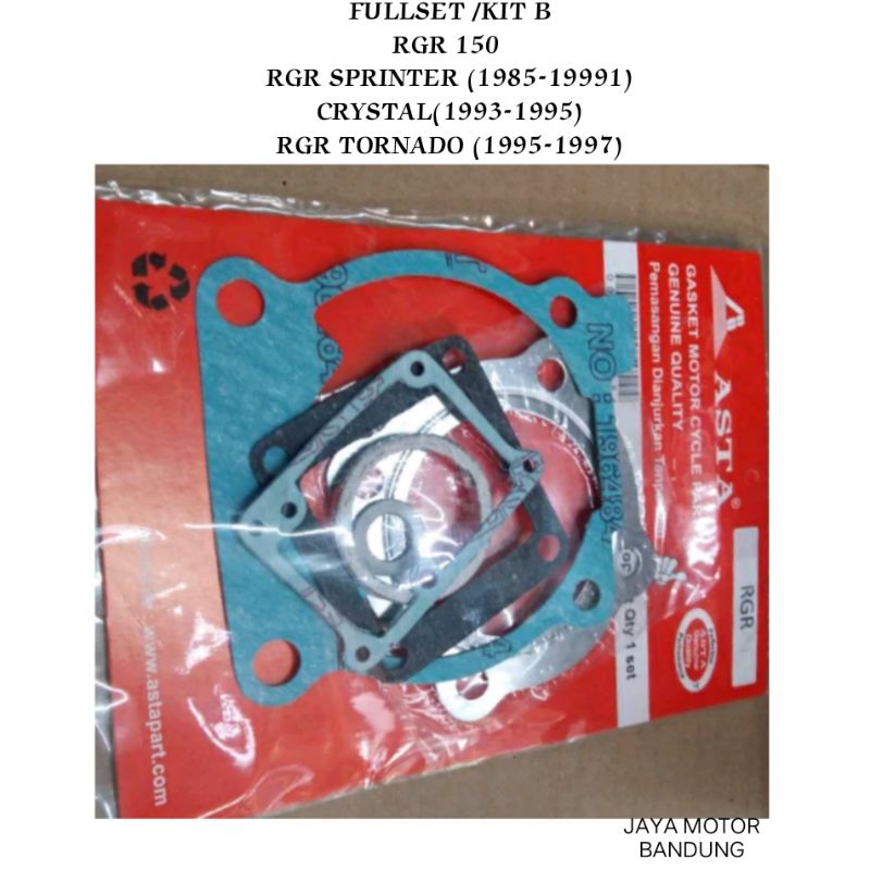 FULLSET /KIT BRGR 150 RGR SPRINTER (1985-19991)CRYSTAL(1993-1995)RGR TORNADO (1995-1997) TERLARIS