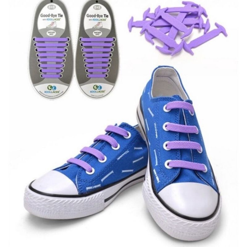 Tali Sepatu Silikon Elastis Shoe Laces Karet Shoelace Silicone 1 Set Untuk Sepasang Sepatu