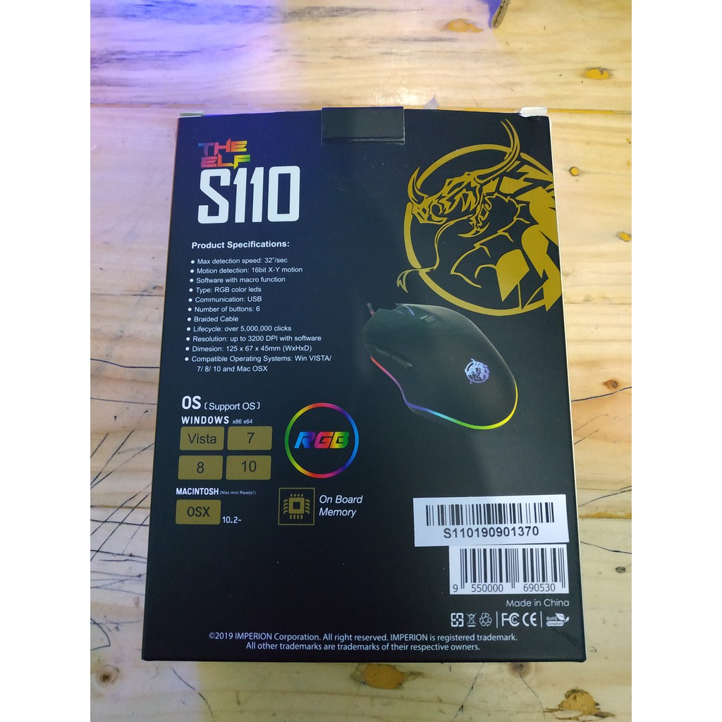 Mouse Gaming RGB Imperion The ELF S110 Macro with On Board Memory