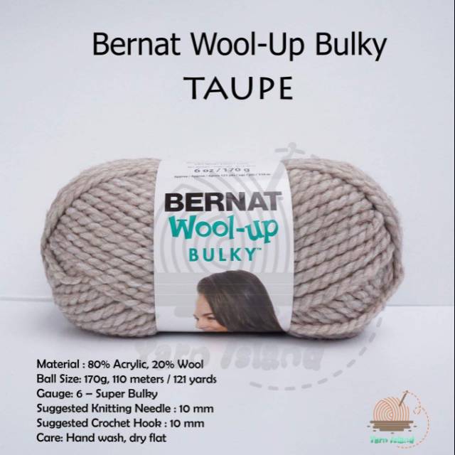 Benang Rajut Bernat wool up bulky taupe