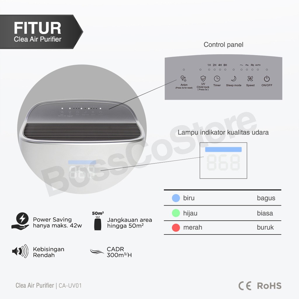 Clea air purifier KHUSUS SAMEDAY DAN INSTANT pembersih udara penjernih udara bergaransi original