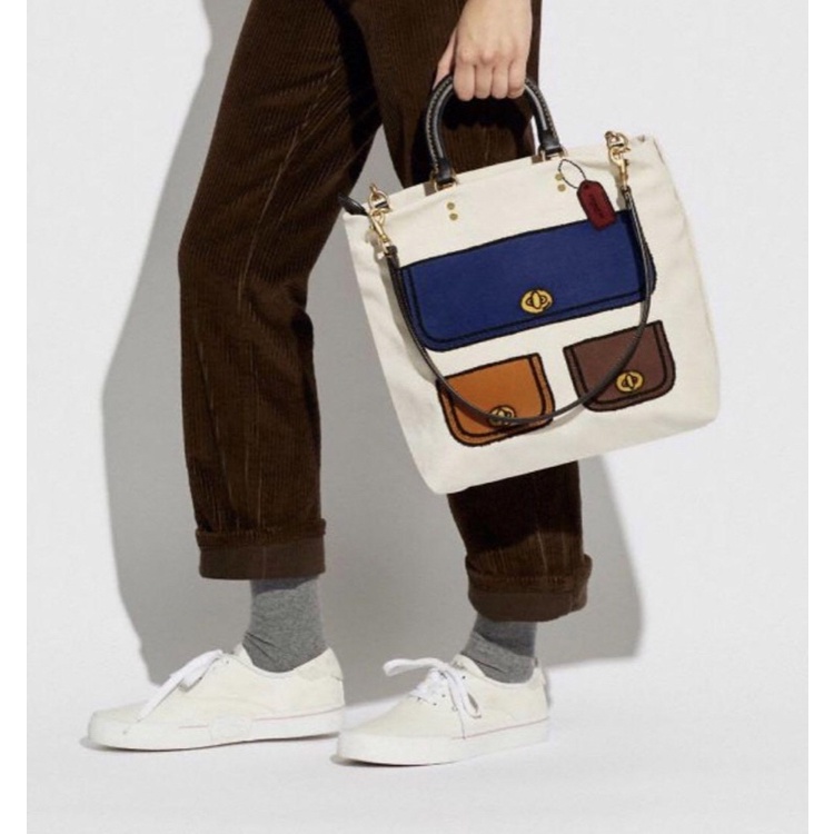 Coach Rogue Tote 29 In Recycled Signature Canvas With Trompe Loeil Print (C6174)