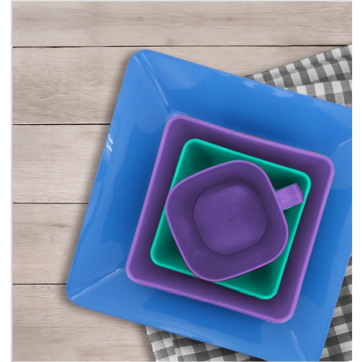 Piring Plastik Persegi 23 cm / 9 Inch - Piring Plastik Kotak - Square Plate - Arco Series