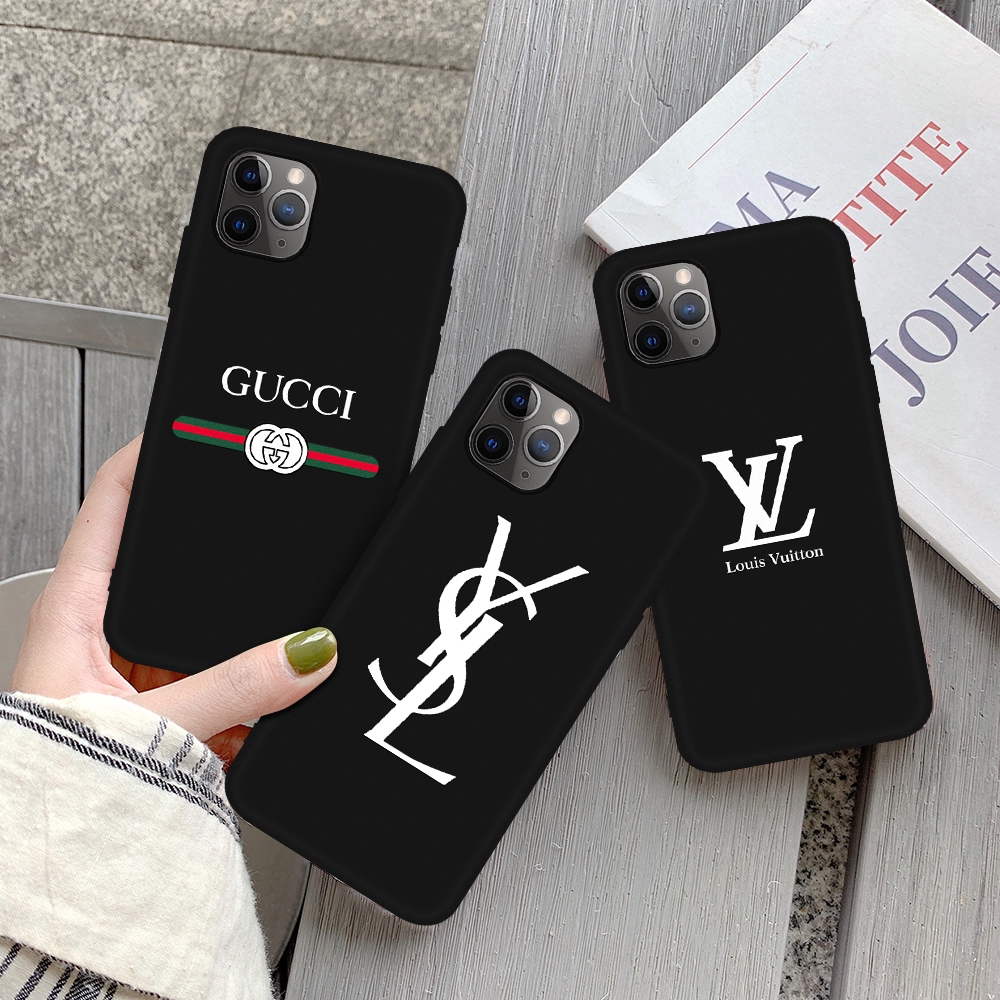 Gucci Ysl Lv Pattern Soft Silicone Black Matte Case For Iphone 11 Pro Max X Xs Max Xr 7 8 6 6s Plus Shopee Indonesia