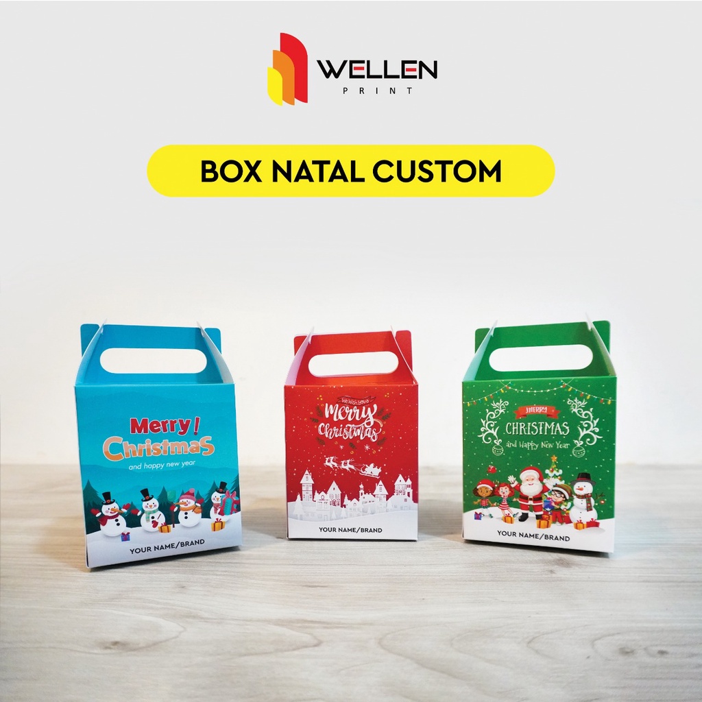 WELLEN PRINT - Box print custom motif christmas / cetak Kotak packaging kemasan hampers motif Natal